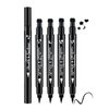 LAMUSELAND Eyeliner Stamp Wingliner, Waterproof Smudge-proof Liquid Eye Liner Gel Pen Set, Long Lasting Heart Black Thin Double Ended Pencil Makeup Tools for Women (4 Styles/Set)