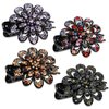 4Pcs Rhinestone Hair Claw Clips French Curved Duckbill Hair Clips Crystal Flower Barrettes for Women Girls Thick Long Hair