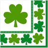 Amscan Irish Saint Patricks Day Lucky Shamrocks Luncheon Napkins Party Tableware (48 Pack), 6 1/2 X 6 1/2, Green/White