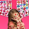 8 Sheets (84PCS) Lip Kiss Temporary Tattoos Stickers Valentines Day Theme Hot Pink Red Birthday Party Decorations Supplies Favors for Kids Girls Women Gifts Prizes Rewards