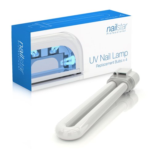 NailStar Replacement 9W U-Shaped 365nm Bulbs for NailStar UV Nail Lamp Dryer - 4 Pack