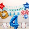 HADCKJA Baseball Balloon Baseball Birthday Party Supplies Number 4 Balloon Baseball Glove Balloon Red Blue Star Red Blue Confetti Balloon for Boy Shower Decorations Birthday Party Decorations 9Pcs