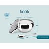 KooK Sugar Bowl with Lid, Stainless Steel, with Spoon, Serving Dish, Clear Glass Lid, Storage for Salt, Candy, Coffee, Holds 2 Cups, Dishwasher Safe, 16 Oz Stainless Steel