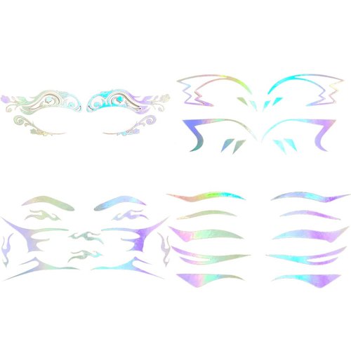 Uranian Holographic Eyeliner Stickers Temporary Self-adhesive Eyeshadow Sticker for Women Girls Spider Web Stars Eyelid Tape Wing Eye Makeup Stickers for Halloween Carnival Club Festival Party (Set 3)