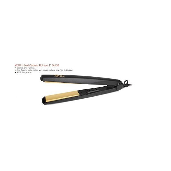 Gold Ceramic 1 Inch Flat Iron 5871