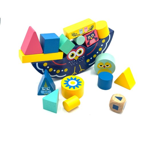 STEM AGORA Montessori Animals Stacking and Balance Toy, Wooden Colorful and Cute Owl Blocks, Montessori-Inspired Learning, Educational Learning & Fine Motor Skills, for 3 4 5 6 7 Year Old