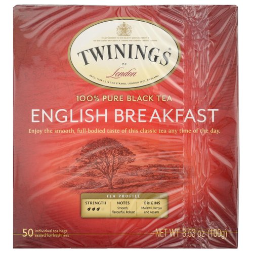 Twinings English Breakfast Tea, Tea Bags, 50 ct