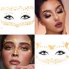 Uranian Temporary Face Tattoo Stickers Gold Freckles Stickers for Women Butterfly Transfer Metallic Tattoos Mixed Styles Waterproof Fake Tattoos for Face Makeup Carnival Festival Halloween (Set 1)