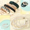 8 Pcs Different Designs Headbands for Women Knotted Wide Headbands Pearl Headband Cute Flower Hair Hoop Non Slip Head Accessories for Women Girls Solid Headbands Set, 8 Styles