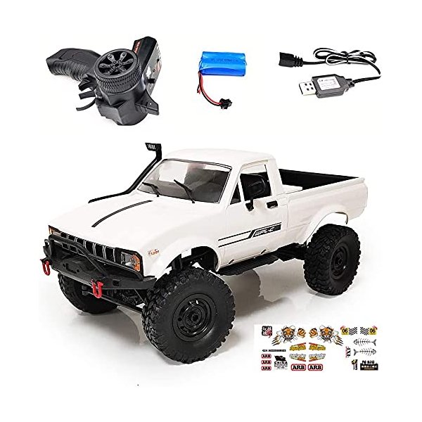 FMTStore WPL 1:16 C24-1 Upgrade Version Remote Control Car Full Scale 4WD Off-Road Truck with Headlight RC Car, Climbing Vehicle Speed Model Toys