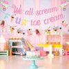 Jollyboom Ice Cream Birthday Decoration 4th, We All Scream 4 Ice Cream Birthday Banner Glitter Ice Cream Banner Garland for Summer Ice Cream Theme Girl 4th Birthday Party
