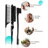 Slick Back Hair Brush, Edge Brush, Rat Tail Comb 3Pcs Hair Accessories Comb Set, Slick Back Hair Products for Smooth, Styling, Tamer Frizz, Baby Hair Brush for Edge Control, Rat Tail Comb for Parting