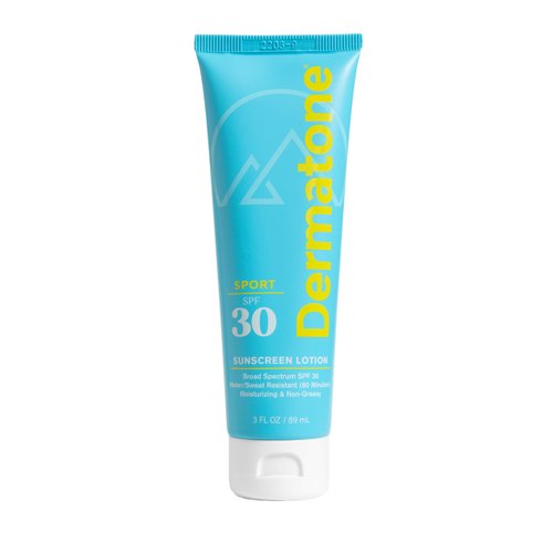 Dermatone Sport Sunscreen Lotion SPF 30 | Water Resistant (80 min), Oxybenzone and Octinoxate Free Sunscreen for Body and Face | Moisturizing Broad Spectrum UVA/UVB Protection SPF Lotion | 3oz
