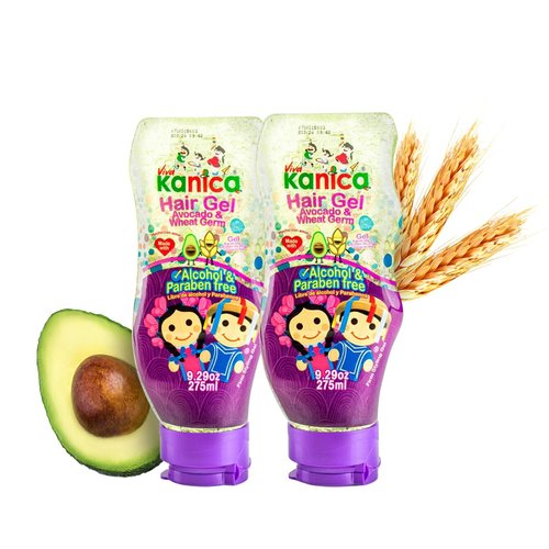 KANICA Gel Duo - Avocado & Wheat Germ Hydrating, Firm Styling Gel for All Hair Types - Alcohol & Paraben-Free - Natural Formulation - Made in Mexico - 2 Packs (9.29 fl oz)
