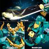 HIGH GODO Mech Robot Building Blocks Set for Adults, Cool Green Dragon Warrior Model Kit with Long Spear Toy Playset, 704 pcs Collectible Mythical Ninja Gifts for Teens Boys Ages 12+