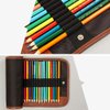 lasenersm 1 Piece 60 Slot Canvas Pencil Roll Up Case Pencil Wrap Case Roll up Pouch Pen Wrap Organizer Roll Up Pencil Holder Charcoal Pencils Rolling Pouch for Painter Artist Black
