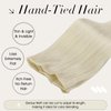 Full Shine 22 Inch Genius Weft Hair Extensions Sew In Human Hair Extensions Real Hair 60G Hand Tied Weft Extensions Remy Hair White Blonde Human Hair Bundles For Women Sew In Human Hair