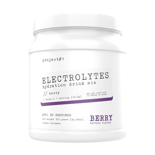 Project #1 Electrolyte Drink Mix: Sustained Hydration for Fitness with Potassium [90 Servings] (Berry) | Best Electrolytes Powder | Hydrate Electrolyte Drink Powder | Hydration Powder