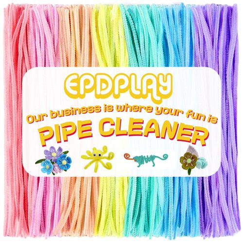 500 Pcs Pipe Cleaners, Multi-Color Chenille Stems, Chenille Cleaners for Christmas Mother's Day DIY Art Craft Project Decorations (6 mm x 12 inch)