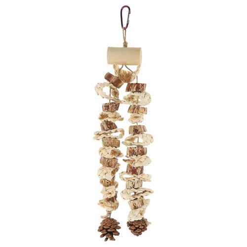 LOGOFUN Bird Parrot Toys Natural Wood Chewing Toy with Pinecone Bird Cage Bite Toy for Small Parakeets Cockatiels Conures Finches Budgie Parrots Love Birds
