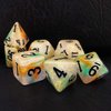 Bescon Magical Stone Dice Set Series, 7pcs Polyhedral RPG Dice Set Gold Ore, Polybag Packing