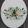 Bridal Green Crystal Rhinestone Alloy Hair Clip Hairpin Fashion Handmade Headpieces Wedding Hair Accessories for Brides Bridesmaid Women