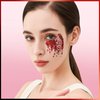 Teenitor Face Glitter Body Glitter, Red Body Glitter Gel, Hair Glitter Gel, 6 Shapes Rave Glitter, Body Makeup Glitters Face Paint, Chunky Sparkling Glitter Gel for Women