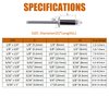 ISPINNER 100pcs 1/8" x 3/8" Aluminum Blind Rivets, 3.2 x 10mm Pop Rivets, Pack of 100 (Black)