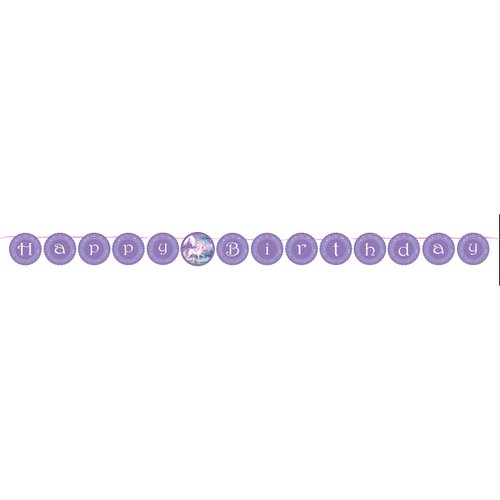 Creative Converting 295603 Unicorn Fantasy 6.5&#39; Ribbon Banner Party Supplies, One Size, Multicolor