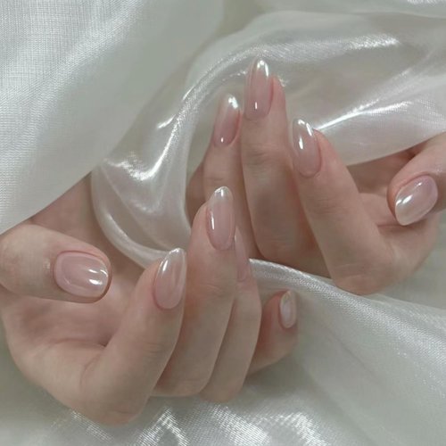 White Pearl Chrome Nail Powder for Gel Nails Clear Glazed Donut Mirror Effect High Gloss Nail Glitter Pigment Powder, Moonlight Unicorn Nail Chrome Powder for Nail Gel Polish Design 1g