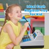 Bstoyder Pretend Play Calculator Cash Register Toy Gift for Kids Age 3, 4, 5, 6, 7, 8+ Year Old, 73 Pcs Grocery Store Playset with Microphone, Credit Card, Play Cash Register for Toddlers Kids 4-8