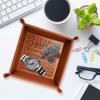 Kate Posh - 3 Years of Marriage Engraved Leather Catchall Valet Tray, Our 3rd Wedding Anniversary, 3 Years as Husband & Wife, Gifts for Her, for Him, for Couples (Rawhide)