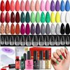 LAVENDER VIOLETS Gel Nail Polish Kit with U V Light - Christmas Gel Colors, LED Nail Lamp, Nail Extension Starter: 240 Short Almond Tips, Nail Glue, Base Coat, Glossy/Matte Top Coat VC17