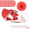 JEYE Red and Royal Blue Paper Fans Party Decoration Hanging Party Craft Paper Fans Background Ceiling Hanging Decor for 4th July Independence Day Graduation Veterans Party, Mix Set of 12pcs