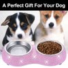 SAVORI Small Cat Bowls Pink, 320ML Handmade Bling Rhinestones Stainless Steel Pet Bowls Removable Double Food Water Feeder for Puppy Cats Dogs