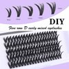 DSLONG Wet Look Lashes Individual Lashes Cluster 3D Spiky Thick Manga Lashes Water Wet Effect Fake Lashes DIY Lash Extension Lashes Reusable Curly Eye Lashes Pack (S06)