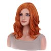 incohair Dark Orange Wig Side Part Short Curly Bob Wig Orange Synthetic for Cosplay Halloween Party or Daily Use