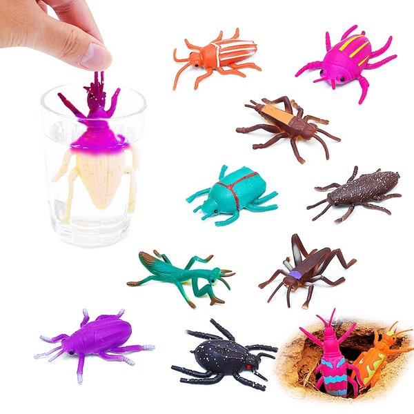 10Pcs Bath Toys Bug Toys,Color Changing Toys Stretchy Toys, Insects Toys Animal Figurines, for Kids 3+, Novelty Gag Prank Squeeze Toy for Themed Parties,Goodie Bag Fillers,Classroom Rewards