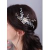 Sither Bridal Flower Hair Clip for Wedding Silver Hair Comb with Yellow Crystal for Women Hair Accessories for Bride Hair Clip Headpiece for Wedding Party Prom Gift