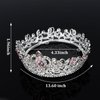 CIEHER Small Crown for Girls Cake Topper Mini Crown Girls Princess Tiara Birthday Crown Wedding Cake Decoration - Silver and Pink