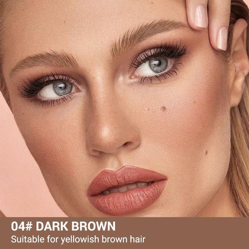 5 Pcs Waterproof Dual-Sided Fine Tip Eye Brow Pencils Pack,Ultra-Fine Mechanical Pencil,Draws Tiny Brow Hairs, Defines, Fills Eyebrows, Shapes, Contours, Combs, (Pack of 5)-Dark Brown