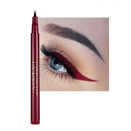 Unyoke DEEPRED Eyeliner Liquid,Liquid Eyeliner, Long-lasting Multi-color liquid eyeliner,White Black Red Brown Green Purple High-pigmented Eyeliners,waterproof and sweat-proof, no fall-off, no smudge