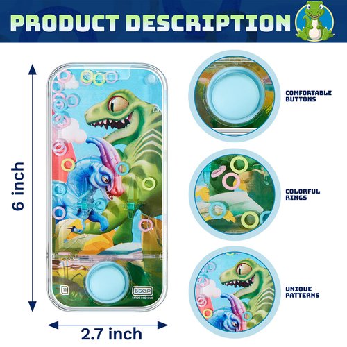 4 Pcs Handheld Water Games Water Ring Mini Toys Multi Color Ring Toss Game Without Water Road Trip Toys Christmas Stocking Stuffers Gift for Kids Party Favors Bag Fillers Pastime(Animal Style)