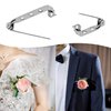 50 Pcs Brooch Pins, Silver Bar Pins, Secure Back Clasp with Back Bar Fastener, Pin Badge Backs with Holes, 4-Size Pack of Safety Pins (50)