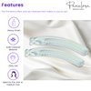 Parcelona French Small 3 ¾” Celluloid Set of 2 French Banana Hair Clip Flexible Ponytail Holder Fashion Durable Styling Paris Hair Accessories for Women, Made in France (Clear)