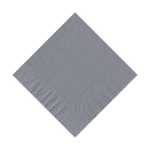 50 Plain Solid Colors Beverage Cocktail Napkins Paper - Silver