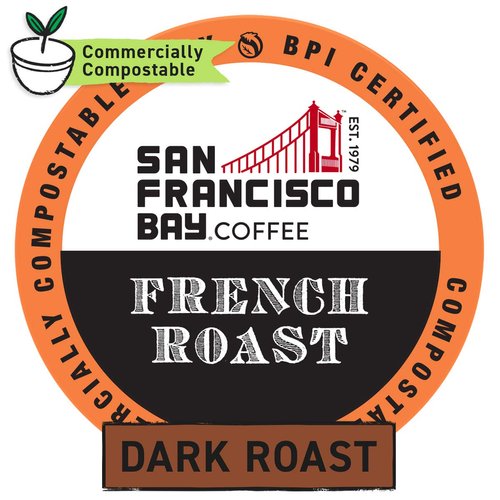 San Francisco Bay Compostable Coffee Pods - French Roast (36 Ct) K Cup Compatible including Keurig 2.0, Dark Roast