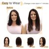 SEGO Human Hair Toppers for Women With Thinning Hair 7 * 13CM Silk Base 100% Real Human Hair Clip in Top Wiglet Hair Pieces -6 Inch No Bangs Dark Brown