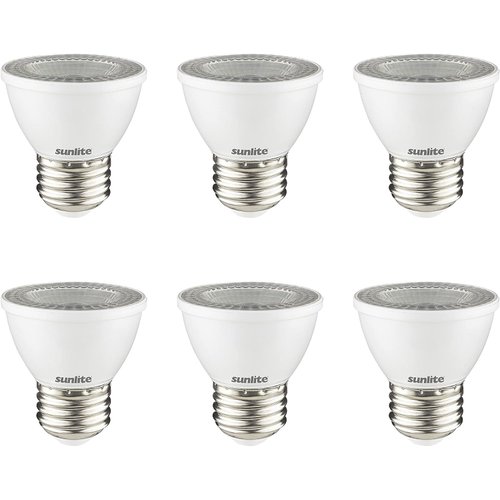 Sunlite LED PAR16 Short Neck Recessed Spotlight Bulb, 7 Watt, (60W Halogen Replacement), 550 Lumens, Medium (E26) Base, Dimmable, ETL Listed, 2700K Warm White, 6 Count