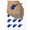 West Virginia State Silhouette Temporary Tattoo Water Resistant Fake Body Art Set Collection - 15 2" Tattoos (1 Sheet)